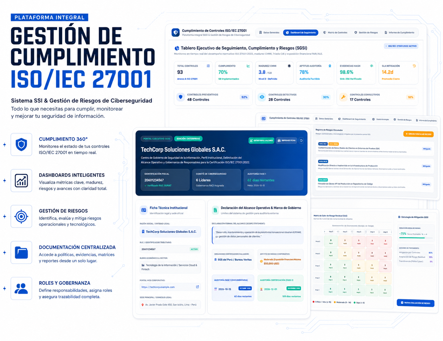 Plataforma integral de gestión de cumplimiento ISO IEC 27001